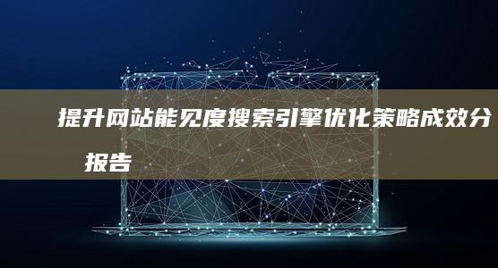 提升网站能见度：搜索引擎优化策略成效分析报告